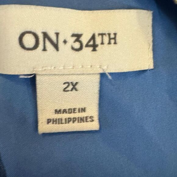 On 34th Women's Blue and pink floral sequin long tank short mini dress Size 2X - Picture 6 of 7